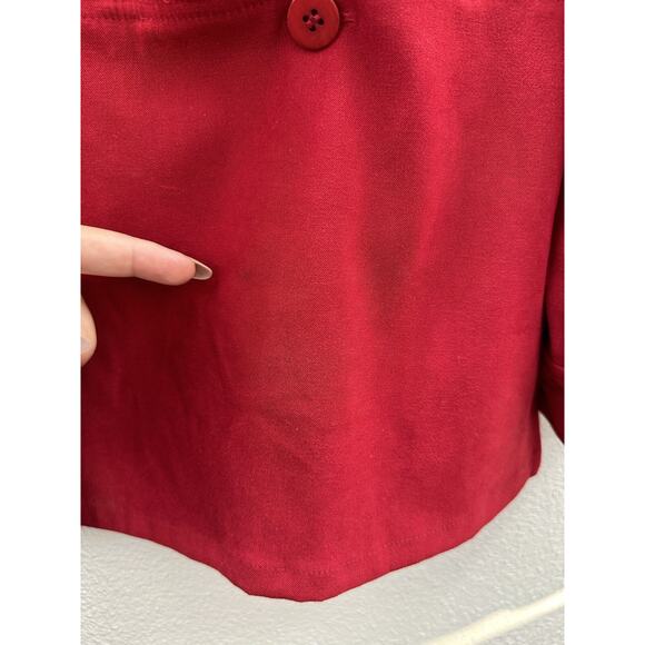 Womens Appleseeds Top Size Large Red Long Sleeve Button Up - Picture 6 of 16